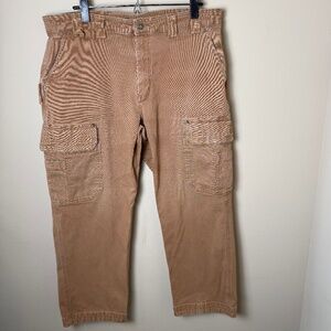 Duluth Trading Flex Fire Hose Cargo Pants Mens Tag 38x28 Rust Brown Workwear